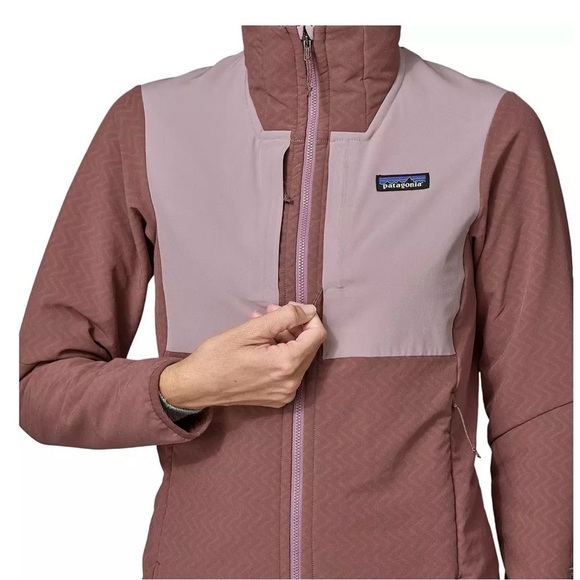 Patagonia Women's Large R2 CrossStrata Jacket Dulse Mauve Dark Pink NWT - Picture 10 of 12